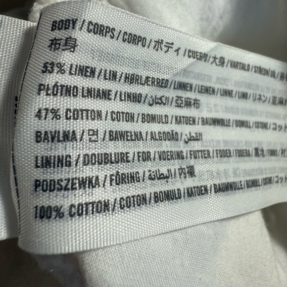 Abercrombie & Fitch Linen front tie ruffle sleeve Large NWT - Picture 4 of 5